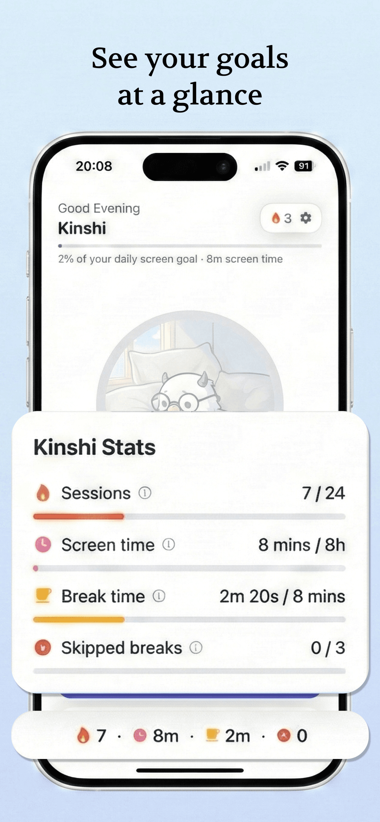 Monitor your eye health goals at a glance